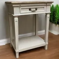 Single Drawer Side Table - Cream, Wood