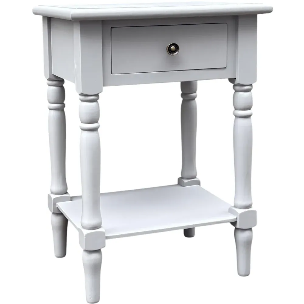 Single Drawer Side Table - Grey