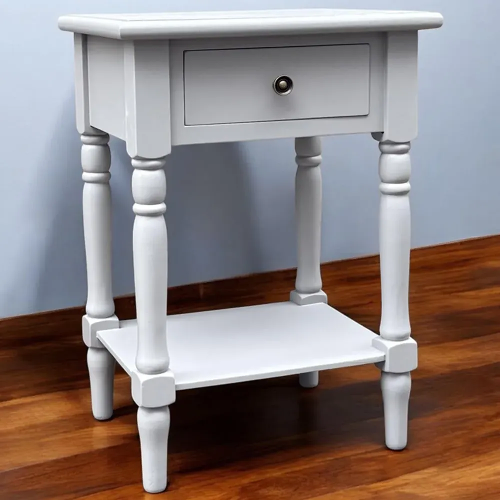 Single Drawer Side Table - Grey