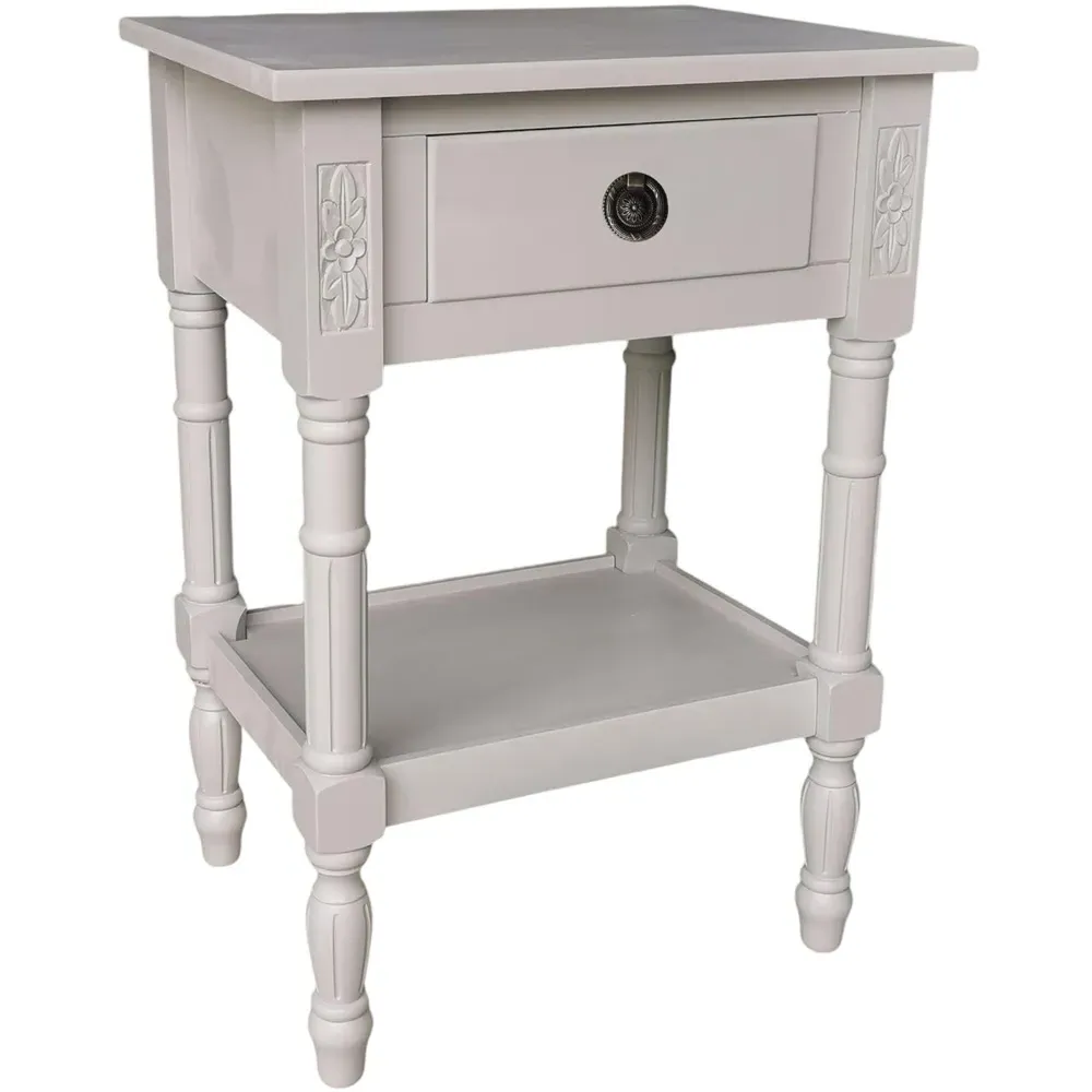 Single Drawer Side Table - Grey