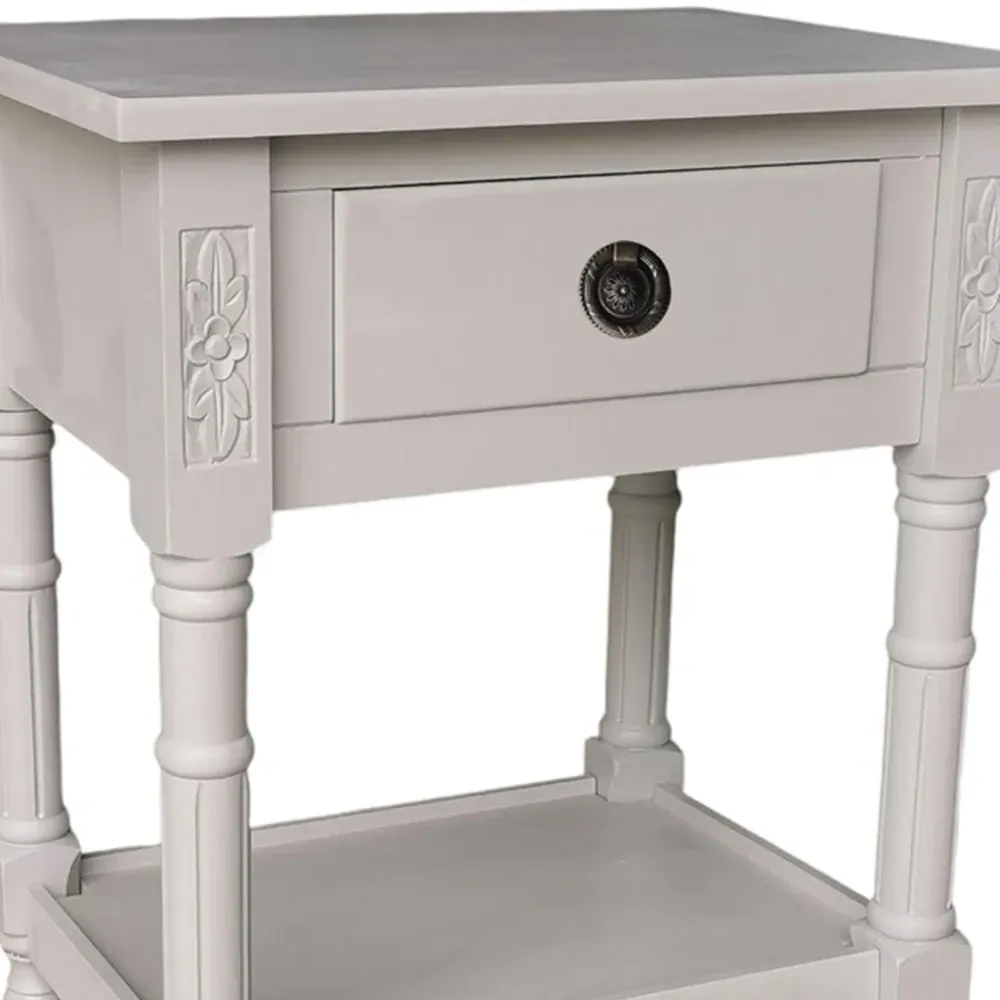 Single Drawer Side Table - Grey