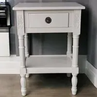 Single Drawer Side Table - Grey