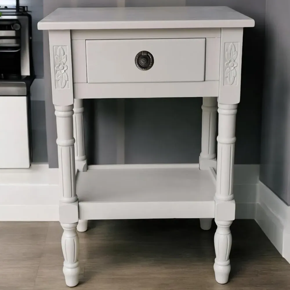 Single Drawer Side Table - Grey