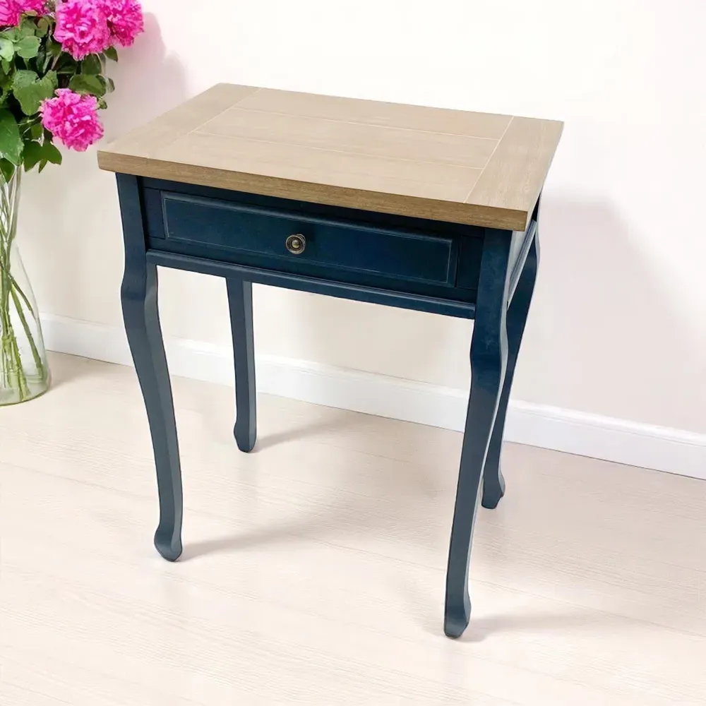 Single Drawer Wooden Table - Blue