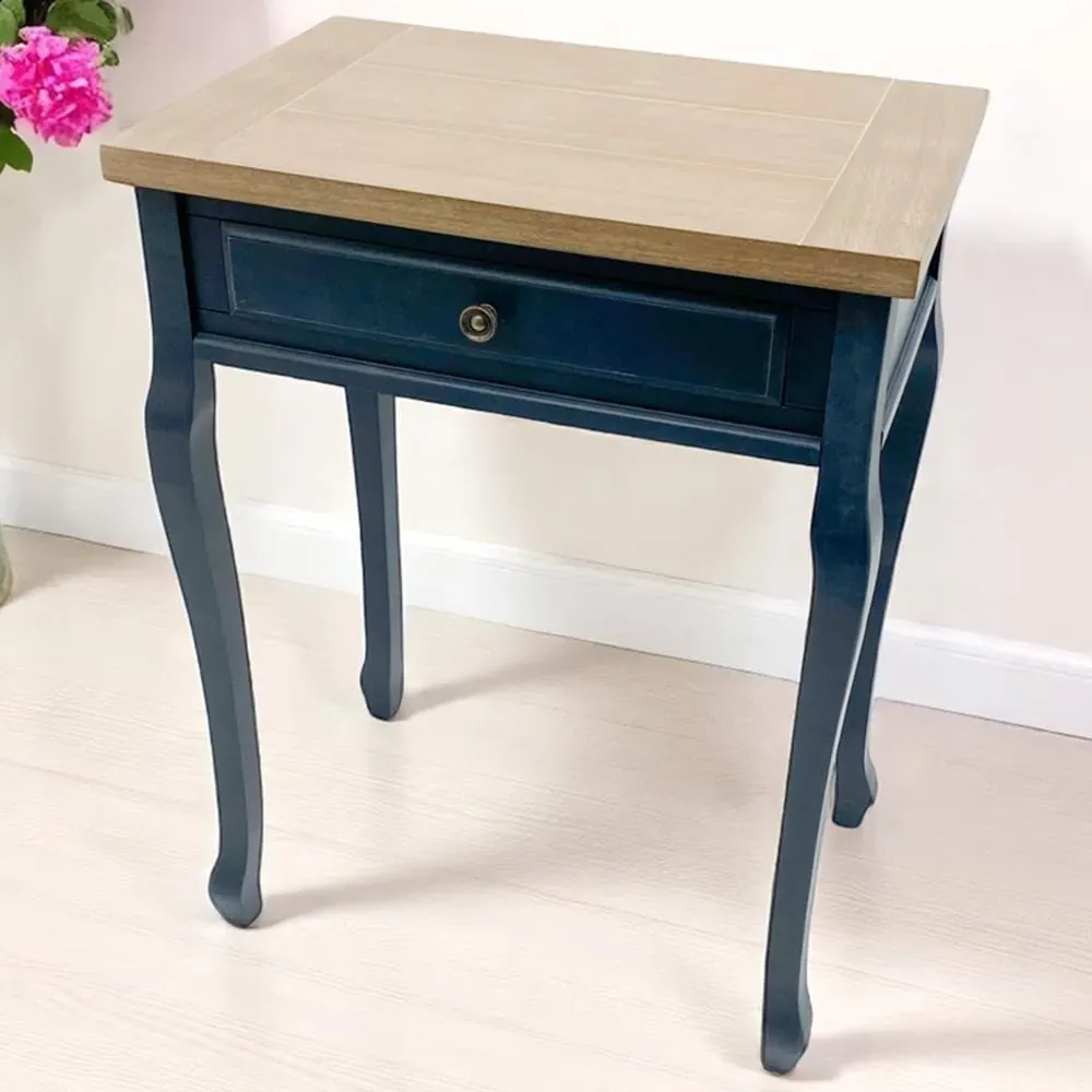 Single Drawer Wooden Table - Blue image