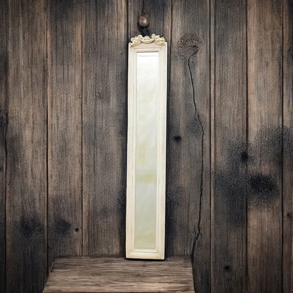 Slim Wall Mirror - Antique White
