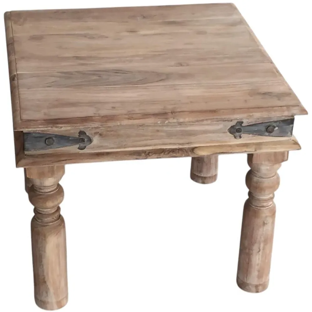 Square Table with Black Hinges - Brown, Wood