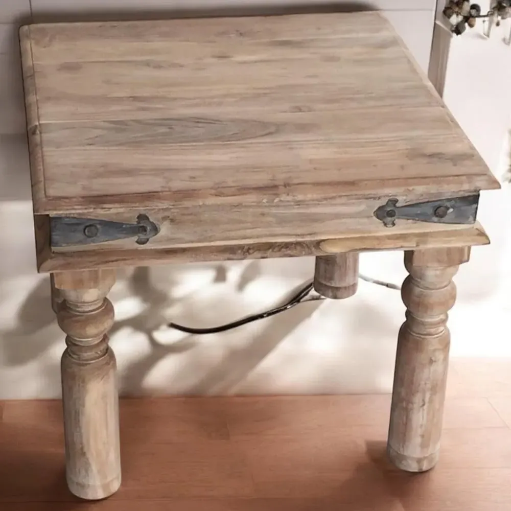 Square Table with Black Hinges - Brown, Wood image