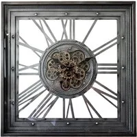 Square Wall Clock - Silver