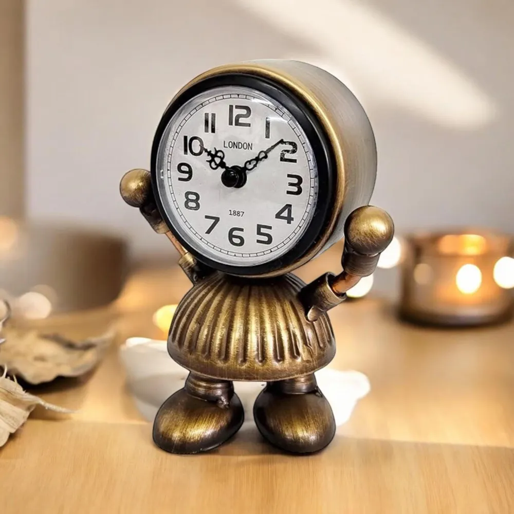 Table Clock with Body - Gold