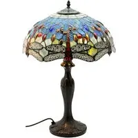 Tiffany Blue Shade Dragonfly Table Lamp - Multi