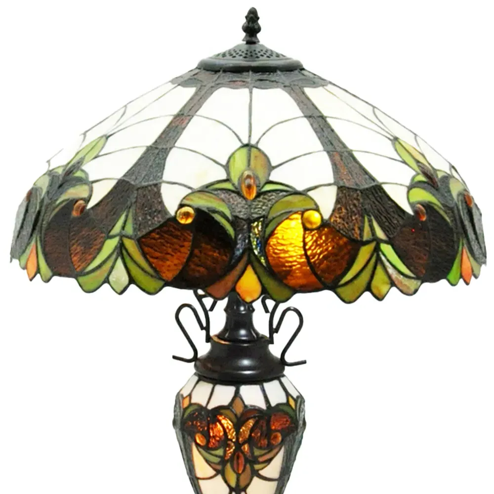 Tiffany Double Shade Table Lamp - Multi, Stained Glass