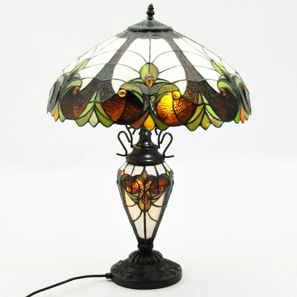 Tiffany Double Shade Table Lamp - Multi, Stained Glass