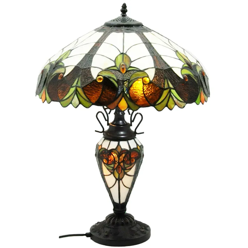 Tiffany Double Shade Table Lamp - Multi, Stained Glass