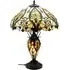 Tiffany Double Table Lamp - Cream and Red Shade