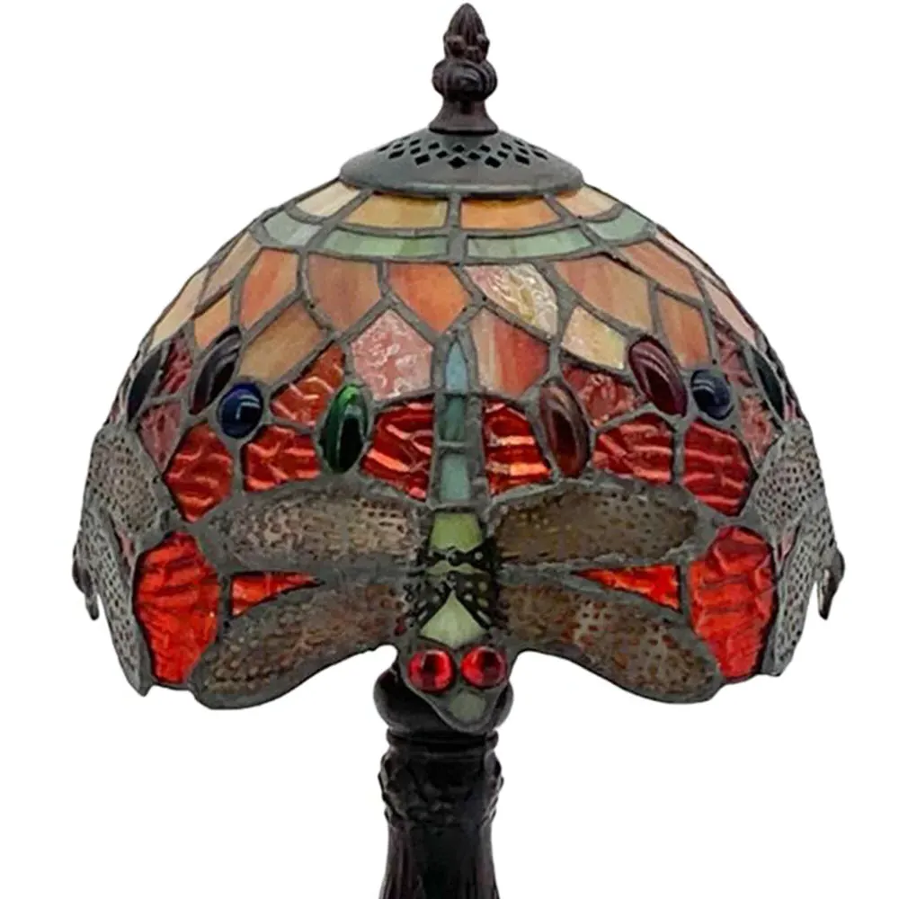 Tiffany Dragonfly Table Lamp 20.3cm - Multi, Stained Glass