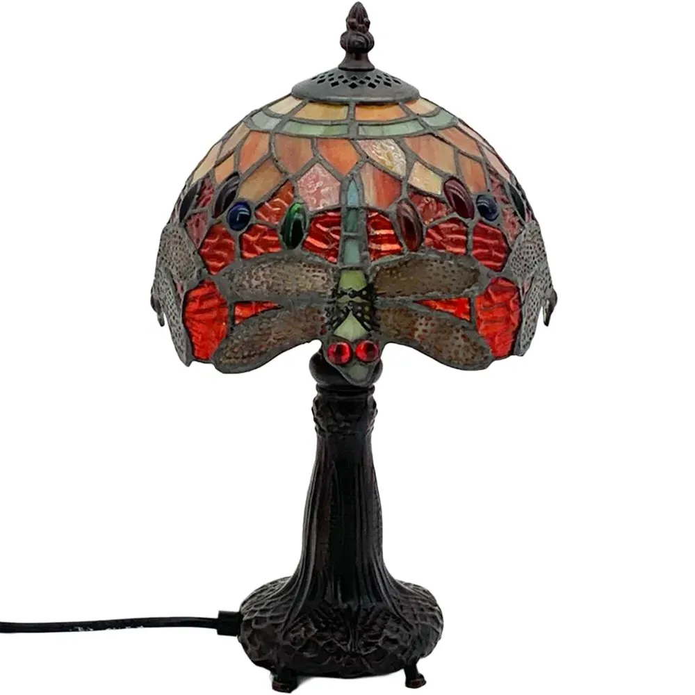 Tiffany Dragonfly Table Lamp 20.3cm - Multi, Stained Glass image