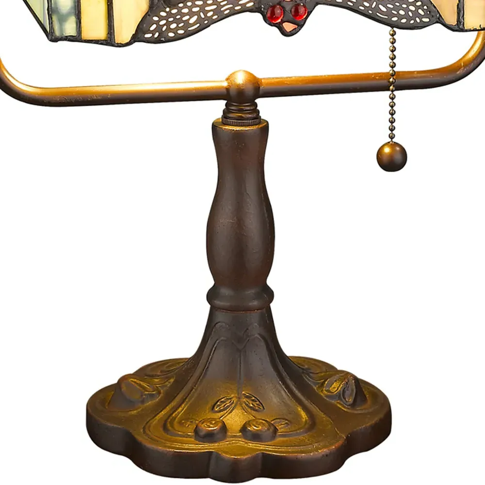 Tiffany Dragonfly Table Lamp 30cm - Multi, Stained Glass