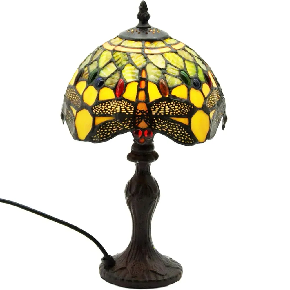 Tiffany Green Shade Dragonfly Table Lamp - Multi image