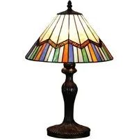 Tiffany Multicolour Table Lamp - Multi, Stained Glass