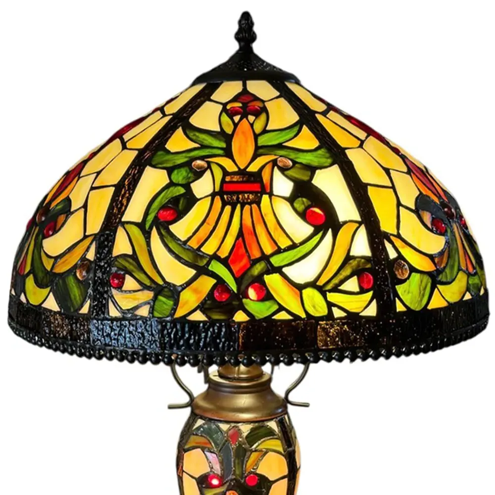 Tiffany Shade Double Table Lamp - Multi
