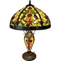 Tiffany Shade Double Table Lamp - Multi
