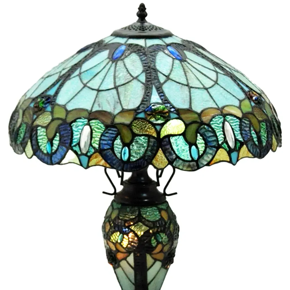 Tiffany Shade Double Table Lamp - Multi