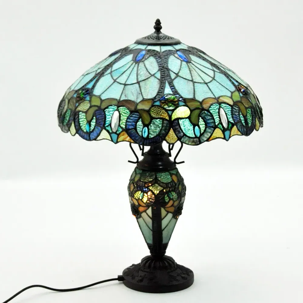 Tiffany Shade Double Table Lamp - Multi