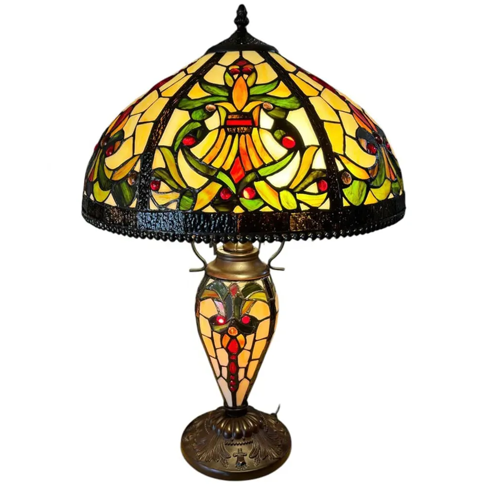 Tiffany Shade Double Table Lamp - Multi