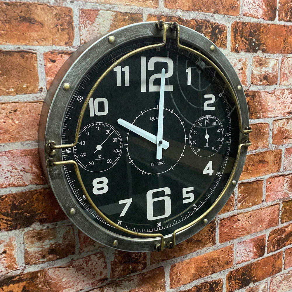 Wall Clock with Inner Clocks - Silver