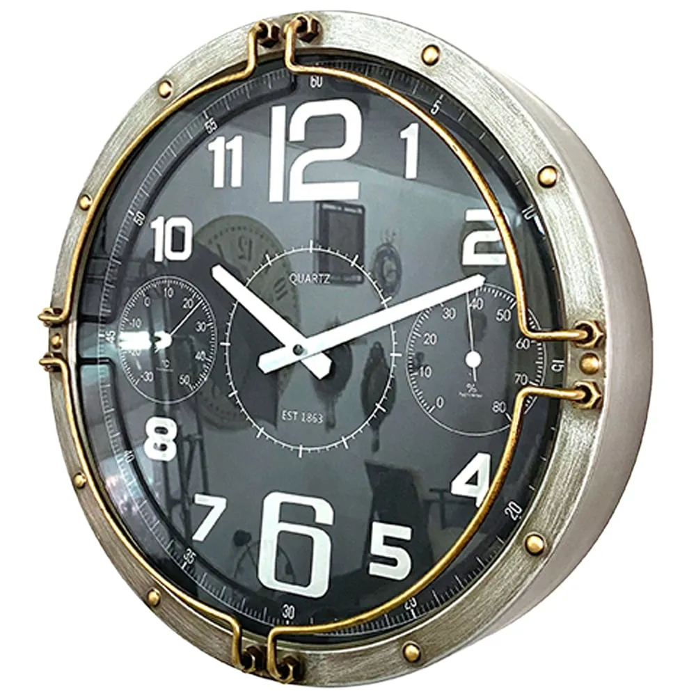 Wall Clock with Inner Clocks - Silver image