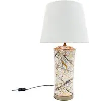 White Ceramic Table Lamp with Shade - White, Ceramic