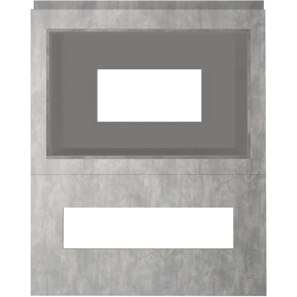 Nexus Pre-Built Media Wall with TV Recess - Grey, Concrete Effect