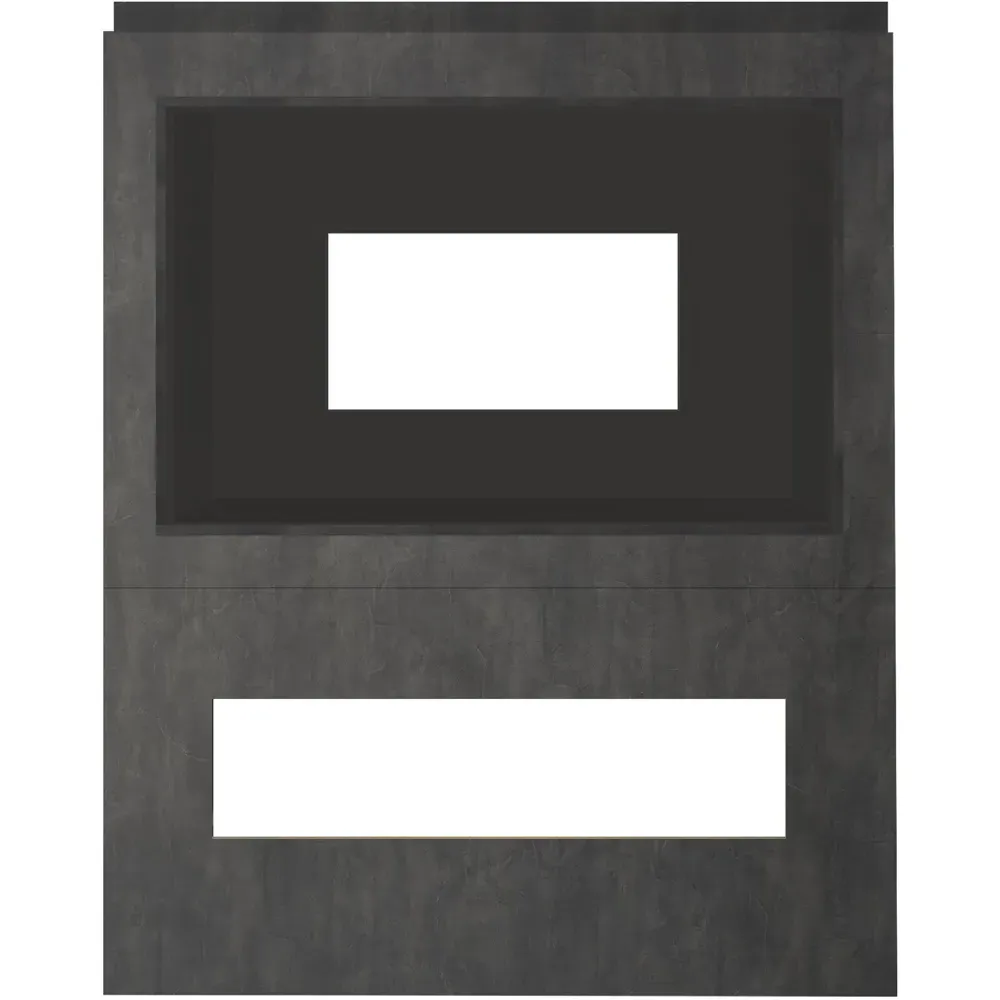 Nexus Pre-Built Media Wall with TV Recess - Grey, Slate