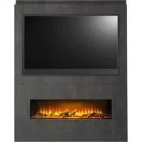 Nexus Pre-Built Media Wall with TV Recess - Grey, Slate
