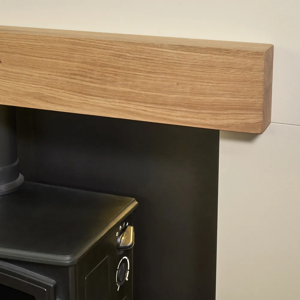 Pre-Built Stove Media Wall with TV Recess and Woodhouse Stove - Black