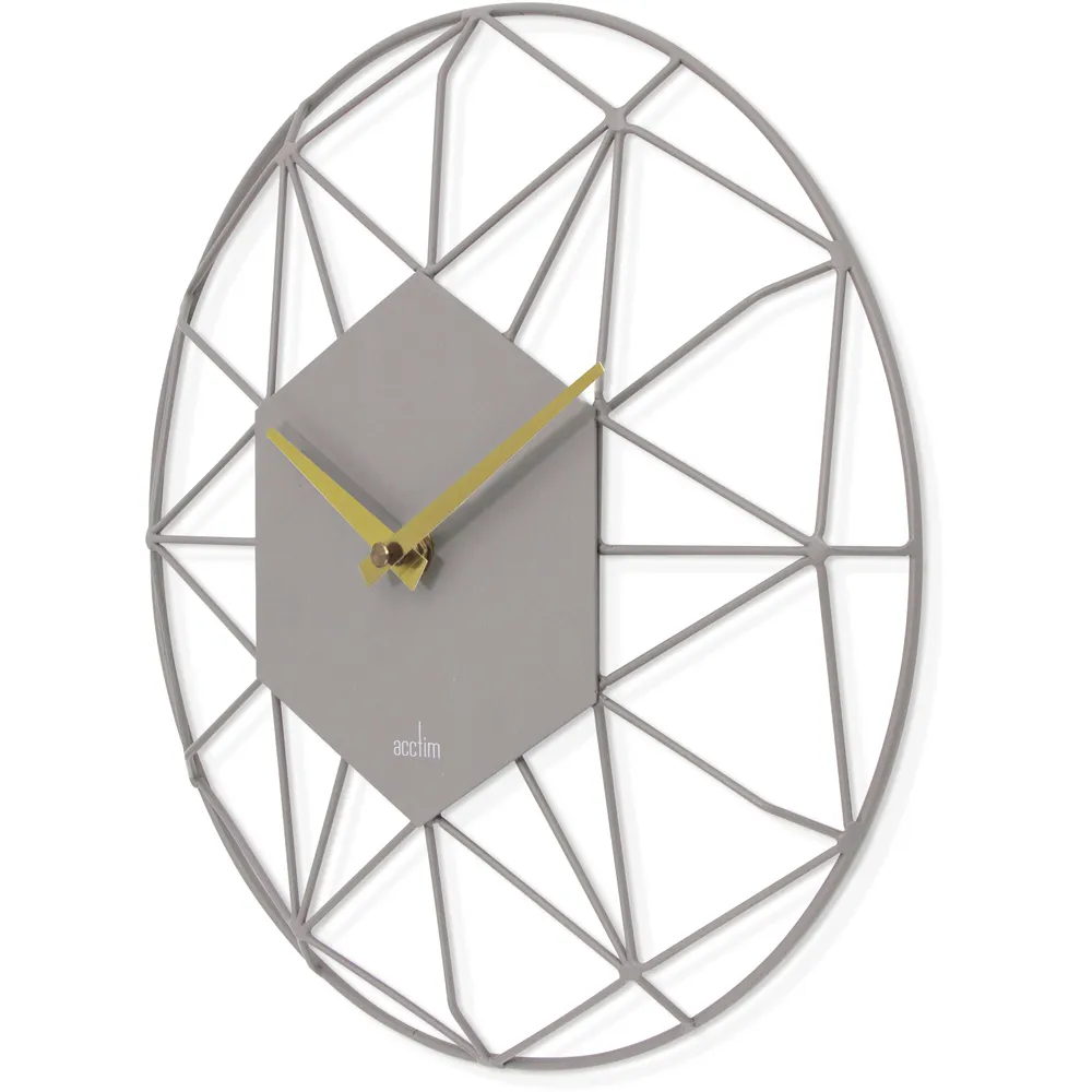 Alva Owl Wire Wall Clock - Grey, Metal