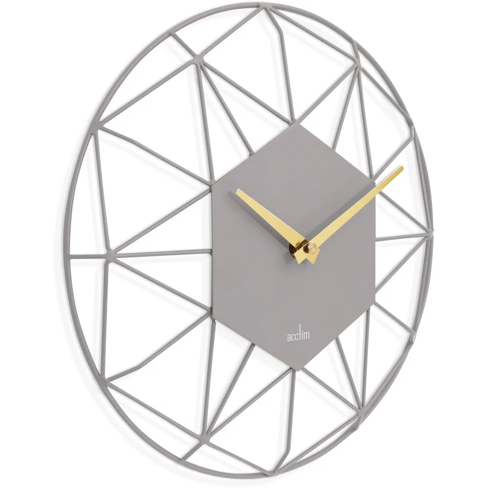 Alva Owl Wire Wall Clock - Grey, Metal