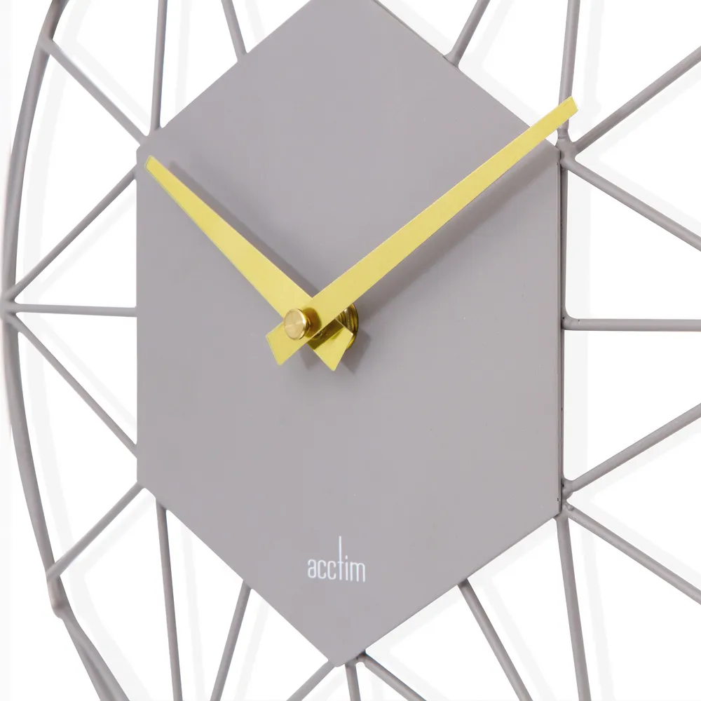 Alva Owl Wire Wall Clock - Grey, Metal