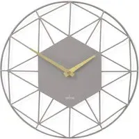 Alva Owl Wire Wall Clock - Grey, Metal