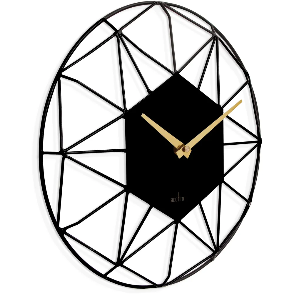 Alva Wire Wall Clock - Black, Metal