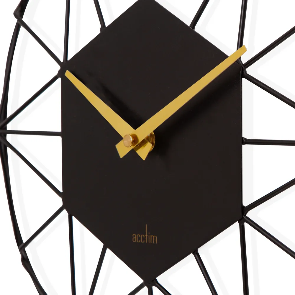 Alva Wire Wall Clock - Black, Metal