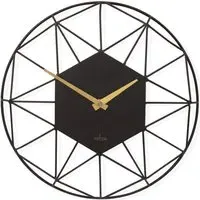 Alva Wire Wall Clock - Black, Metal