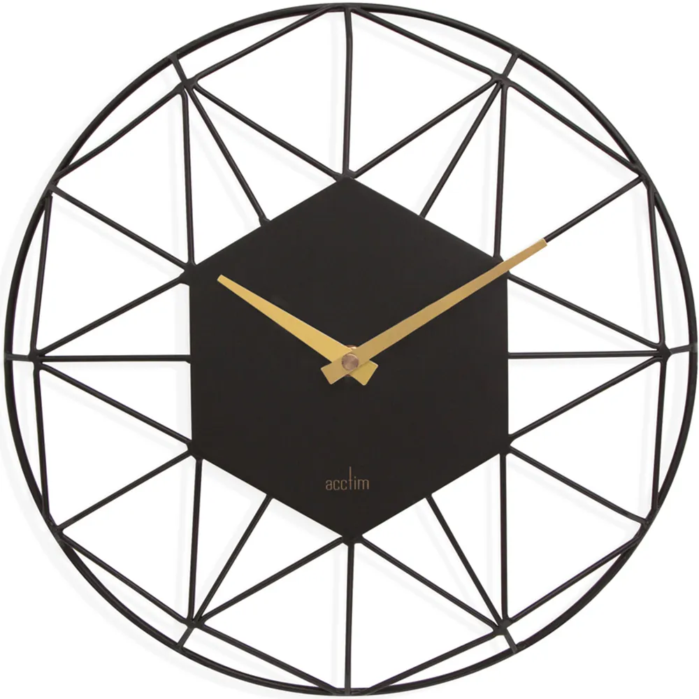 Alva Wire Wall Clock - Black, Metal