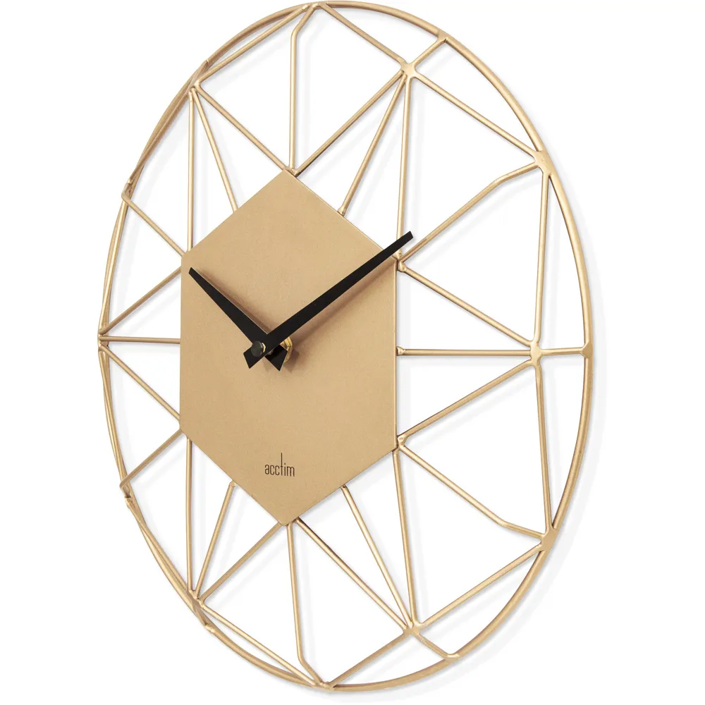 Alva Wire Wall Clock - Gold, Metal