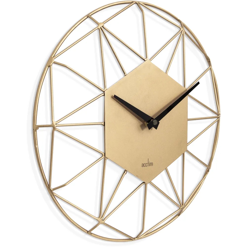 Alva Wire Wall Clock - Gold, Metal