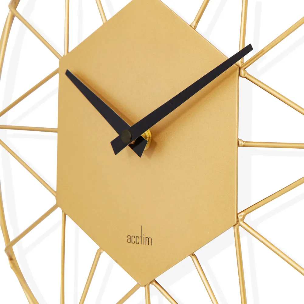 Alva Wire Wall Clock - Gold, Metal