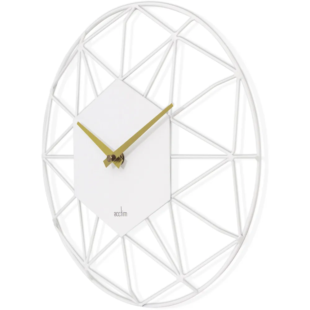 Alva Wire Wall Clock - White, Metal