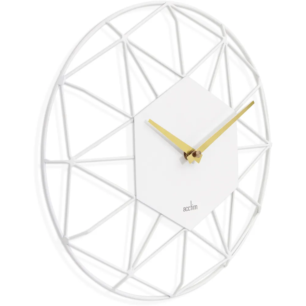 Alva Wire Wall Clock - White, Metal
