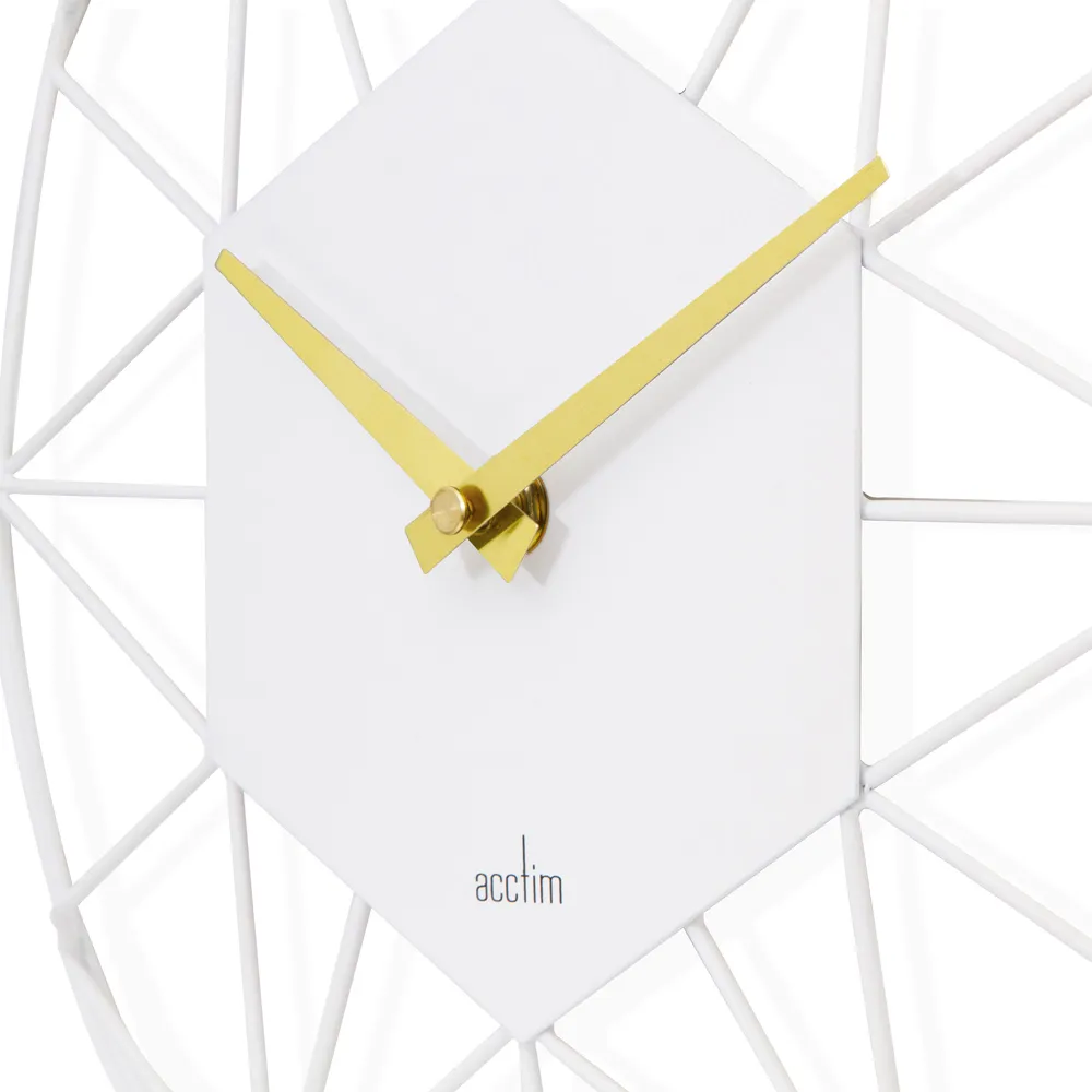 Alva Wire Wall Clock - White, Metal